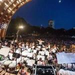 Boston Landmarks Orchestra performing at the Hatch Shell Thursday night.