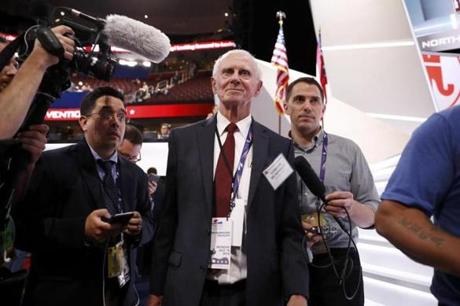 Former senator Gordon Humphrey of New Hampshire is doing everything he can to block Donald Trump. If the race is close, he says, he will back Hillary Clinton.

