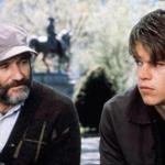 Robin Williams and Matt Damon at the Public Garden in a scene from ?Good Will Hunting.?