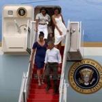 FILE PHOTO: U.S. President Barack Obama and his family arrive aboard Air Force One in transit to their annual summer vacation at Martha's Vineyard, via Cape Cod Coast Guard Air Station, Buzzards Bay, Massachusetts, U.S., August 6, 2016. REUTERS/Jonathan Ernst/File Photo