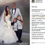 Celtics guard Isaiah Thomas and Kayla Wallace with their two kids on their wedding day.