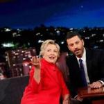 Hillary Clinton and Jimmy Kimmel interacted Monday while Clinton appeared at a taping of ?Jimmy Kimmel Live.?