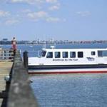 This pilot ferry service runs between Squantum Point Park in Quincy and Rowes Wharf in Boston.