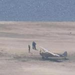 A small private plane experienced engine problems and had to make an emergency landing on a sandbar in the Quabbin Reservoir Tuesday afternoon.