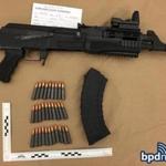 Police said they recivered a loaded .762 caliber Century Arms Inc rifle with a large capacity magazine.