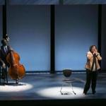 Anna Deavere Smith with bassist Marcus Shelby in American Repertory Theater?s ?Notes From the Field: Doing Time in Education.?