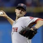 Boston Red Sox's Rick Porcello pitches to the Tampa Bay Rays during the first inning of a baseball game Wednesday, Aug. 24, 2016, in St. Petersburg, Fla. (AP Photo/Chris O'Meara)