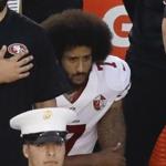 49ers quarterback Colin Kaepernick knelt during the national anthem last week before a preseason football game against the Chargers.