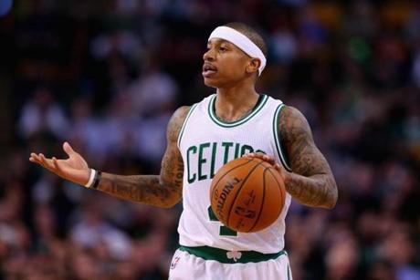 BOSTON, MA - MARCH 02: Isaiah Thomas #4 of the Boston Celtics looks for a pass during the third quarter against the Portland Trail Blazers at TD Garden on March 2, 2016 in Boston, Massachusetts. (Photo by Maddie Meyer/Getty Images)
