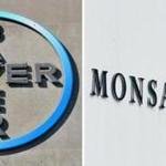 (COMBO) This combination of file pictures created on September 14, 2016 shows the logo of German pharmaceutical giant Bayer (L, on September 8, 2016 in Leverkusen) and the logo of Monsanto at it's Belgian manufacturing site and operations centre (on May 24, 2016 in Lillo near Antwerp). German pharmaceutical and chemical group Bayer is preparing to increase its takeover offer for US seeds and pesticides giant Monsanto for a fourth time, a report said on September 13, 2016. / AFP PHOTO / Patrik STOLLARZ AND John THYSPATRIK STOLLARZ,JOHN THYS/AFP/Getty Images