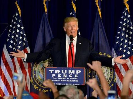 Donald Trump spoke Thursday night in Laconia, N.H. 
