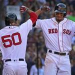 Xander Bogaerts celebrated his fifth-inning two-run home run with Mookie Betts.
