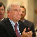 Boston, MA--7/18/2016--Eric S. Rosengren (cq), president and CEO of the Federal Reserve Bank of Boston (cq), participates in a celebration of winning Working Cities (cq), on Monday, July 18, 2016, at the bank. Photo by Pat Greenhouse/Globe Staff Topic: 19workingcities Reporter: Jon Chesto