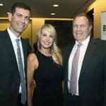 Celtics Coach Brad Stevens (left) with Linda Holliday and Patriots Coach Bill Belichick at the Seaport Hotel.