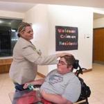 Christine McSherry greeted her 20-year-old son, Jett, at his Bridgewater State University dorm. 