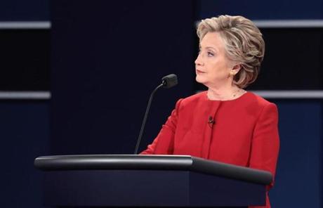 Hillary Clinton was seen during the debate. 
