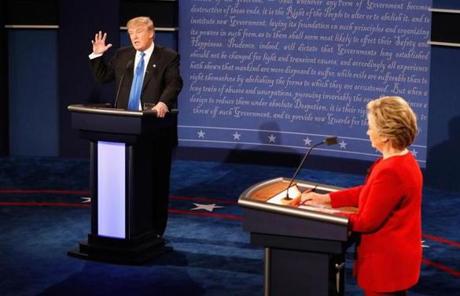The candidates debated in New York Monday. 
