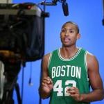 New Celtics forward Al Horford recorded a promotional video Monday during the team?s media day.