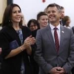 Crown Prince Frederik of Denmark, right, and his wife Crown Princess Mary in Waltham on Thursday. 