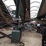 In a photo provided by William Sun, structural damage is seen at the train station in Hoboken, N.J., after a New Jersey Transit commuter train crashed into the station during the morning rush hour, Thursday, Sept. 29, 2016. The crash caused an unknown number of injuries and witnesses reported seeing one woman trapped under concrete and many people bleeding. (William Sun via AP)
