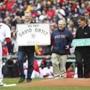 Governor Charlie Baker and Boston Mayor Marty Wash presented David Ortiz with street signs at Fenway.