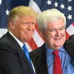 Donald Trump and Newt Gingrich appeared together on the campaign trail in July in Cincinnati.