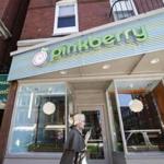 Boston, MA - 10/5/2016 - Passersby walk in front of the recently closed Pinkberry location on Hanover Street in Boston, MA, October 5, 2016. (Keith Bedford/Globe Staff)