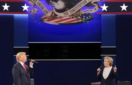 Donald Trump and Hillary Clinton clashed during the second presidential debate.
