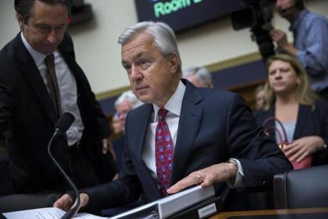 Wells Fargo CEO John Stumpf testified before the House Financial Services Committee in September.
