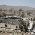 A funeral hall was destroyed in a Saudi-led airstrike in Sanaa, Yemen. 