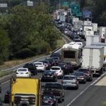 Traffic crawled on Interstate 84 east in Sturbridge, Mass., over the summer.