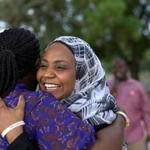 Members of the ?Bring Back Our Girls? campaign group are seen as they rejoice over the news of the release of additional 21 girls in Abuja, Nigeria, on Thursday. 