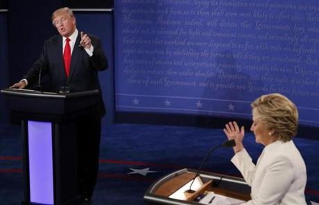 Donald Trump and Hillary Clinton spoke during the debate.
