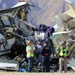Investigators at the scene of a mass casualty bus crash on the westbound Interstate 10 freeway near Palm Springs, Calif. on Sunday.