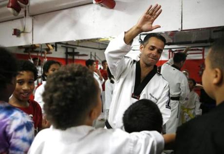 Ricardo Rosa?s community involvement in New Bedford includes teaching Taekwondo at the local Boys and Girls Club.
