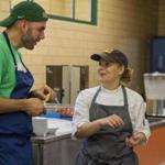 Daniel Giusti (with chef April Kindt) runs the school lunch programs in New London, Conn., where has made changes to the quality of food as well as the presentation of it.