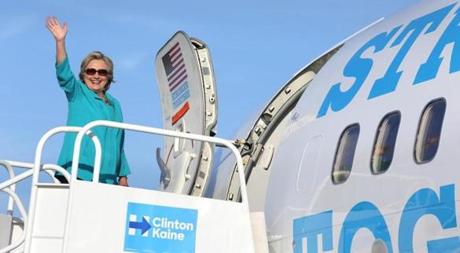 Hillary Clinton departed Daytona Beach International Airport on Saturday after a campaign rally.
