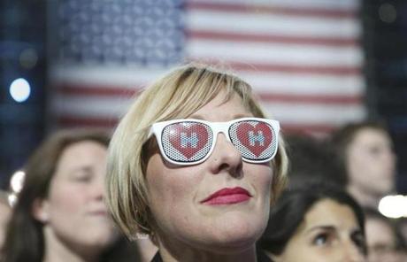 Jill Huennekens of Milwaukee attends Democratic U.S. presidential nominee Hillary Clinton's election night rally the Jacob K. Javits Convention Center in New York, U.S., November 8, 2016. REUTERS/Adrees Latif 
