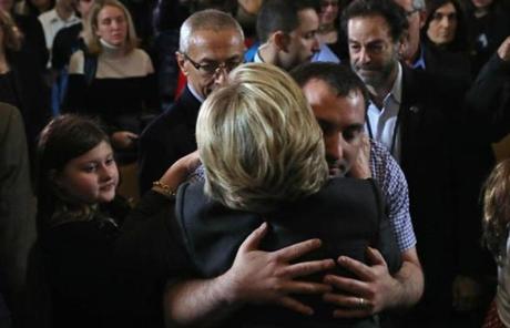 SLIDER: Former Secretary of State Hillary Clinton hugs supporters after conceding the presidential election. (Photo by Justin Sullivan/Getty Images)
