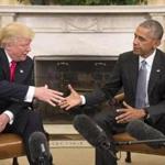 President Obama shook hands with President-elect Trump.