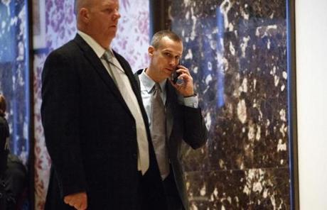 Corey Lewandowski, former campaign manager for President-elect Donald Trump, arrives at Trump Tower, Friday, Nov. 11, 2016, in New York. (AP Photo/ Evan Vucci)
