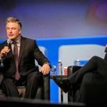 Alec Baldwin (left) and interviewer Jason Jones at Hubspot?s INBOUND event on Nov. 11 at the Boston Convention and Exhibition Center.