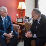 Senate Minority Leader-elect Chuck Schumer met with Vice President-elect Mike Pence on Capitol Hill on Thursday.