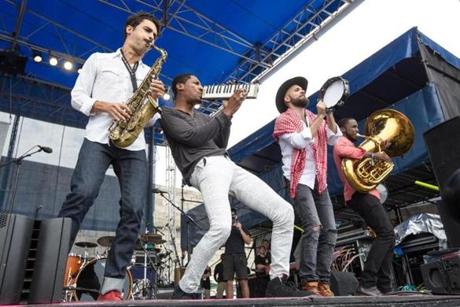 Jonathan Batiste (center) is one of many artists to have new Christmas albums.

