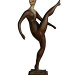 ?Dancer,? a painted cherry and mahogany statue.