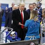 President-elect Donald Trump greeted workers during a visit to the Carrier factory Thursday in Indianapolis.
