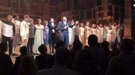 Brandon Dixon, who plays the role of Vice President Aaron Burr, stepped forward during the curtain call Nov. 18 and read a prepared statement from the ?Hamilton? cast to Vice President-elect Mike Pence.
