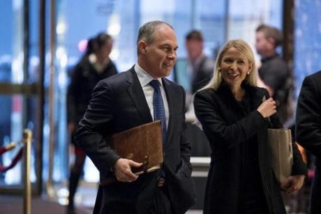 Oklahoma Attorney General Scott Pruitt arrives at Trump Tower in New York on  Wednesday.
