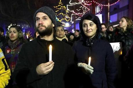 Wednesday night?s march at the Boston Common was organized by the advocacy group Jewish Voice for Peace-Boston. 
