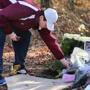 Friends and classmates mourned at the site of the fatal car crash in Falmouth on Friday. 